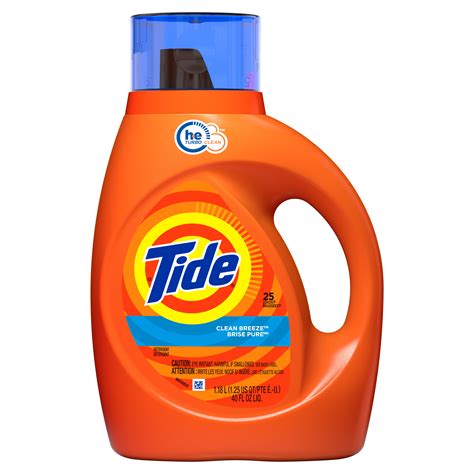 tide high efficiency liquid laundry detergent clean breeze  load  fl oz walmart