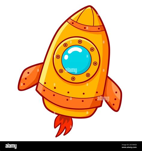 cute rocket cartoon space ship clipart illustration stock photo alamy