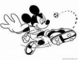 Mickey Soccer Coloring Mouse Pages Disneyclips Kicking Ball sketch template