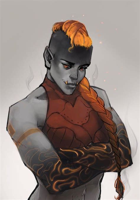 [oc] My Fire Genasi Half Orc Dnd Dnd Characters