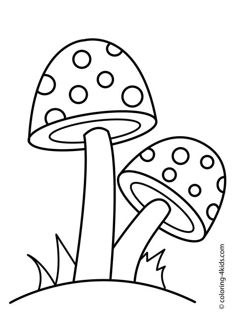 mushrooms coloring page  kids printable  mushroom drawing