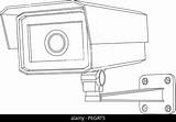 Cctv Camera Security Outline Drawing Alamy Vector sketch template