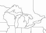 Lakes Great Map Outline Michigan Blank Worldatlas Coloring Paddle Sea Clipart Kids Canada Maps Template Clipartbest Geography Bing sketch template