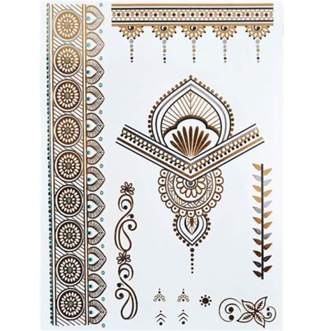 Details About Henna Temporary Tattoo Metallic Temporary