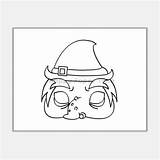 Witch Printable Mask Halloween Craft Kids Tag Ready Cut Play Print Party Great sketch template