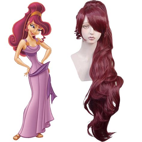 princess megara cosplay wig hercules meg long red synthetic hair for