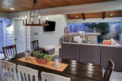 outdoor living space remodeled garage  west memorial tcp