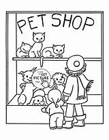 Coloring Pet Pages Store Shop Kids Printables Popular sketch template