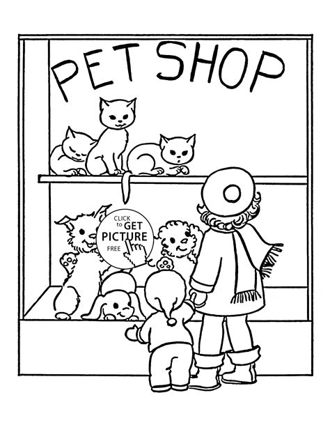 pet store coloring page coloring pages