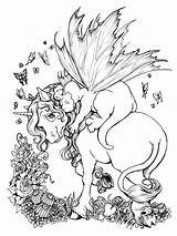 Coloring Pages Unicorn Adult Dragon Horse Fairy Color Printable Deviantart Cool Kids Dragons Books Colouring Fantasy Coloriage Cute Sheets Colorier sketch template
