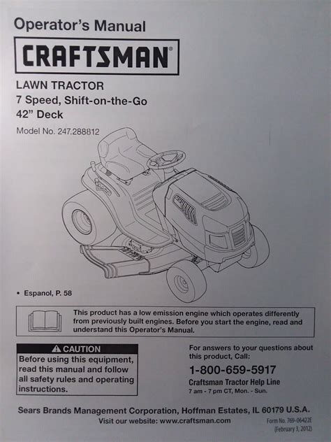 sears craftsman lt sp hp  lawn tractor owner parts manual  ebay