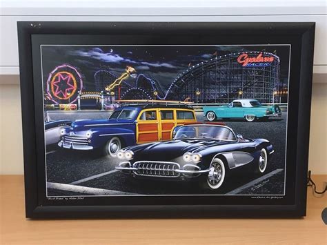 retro light  led picture frame american classic cars novelty fathers day gift ebay picture