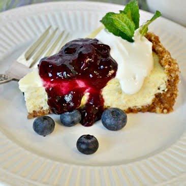 easy lemon cheesecake  blueberry topping