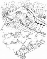 Coloring Pages Mountain Scenery Landscape Adults Color Printable Getcolorings Print sketch template