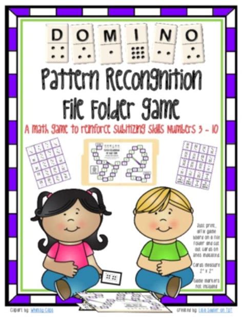 subitizing domino pattern recognition file folder math game  icreateeducate math games