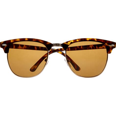 river island brown tortoise shell half frame sunglasses in brown for