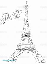 Eiffel Tower Paris Drawing Sketch Coloring Simple Drawings Pages Outline Stock Easy Depositphotos Vector Tour French Draw Colouring France Paintingvalley sketch template