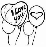 Balloons Coloring Pages Valentine Heart Air Life Hot Special Shaped Quotes sketch template