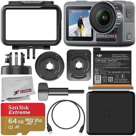 dji osmo action  camera  gb basic accessory bundle includes sandisk extreme gb