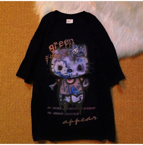 Harajuku Gothic Hello Kitty Hip Hop T Shirt Rebelsmarket