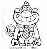 Tie Shirt Monkey Clipart Cartoon Wearing Vector Coloring Cory Thoman Outlined Clip Royalty Business 2021 sketch template