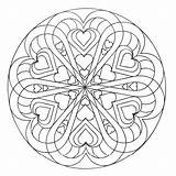 Mandala Mandalas Coloring Hearts Pages Coloriage Adult Simple Coeur Adults Valentin Saint Et Imprimer Miscellaneous Dessin Normal Stress Anti Pour sketch template