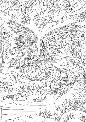the land of fantasia pegasus printable adult coloring pages from favoreads