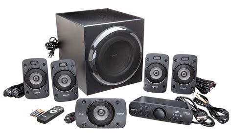 logitech   surround sound speaker system thx dolby digital  dts digital certified