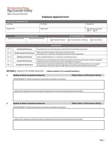 printable   employee appraisal forms   excel ms word employee appraisal form template