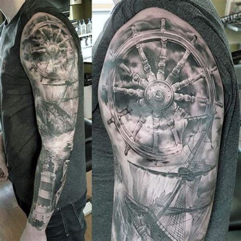 40 Nautical Sleeve Tattoos For Men Seafaring Ink Deisgn Ideas