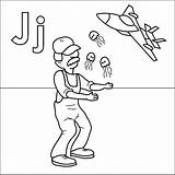 Alphabet Janitor Jellyfish sketch template
