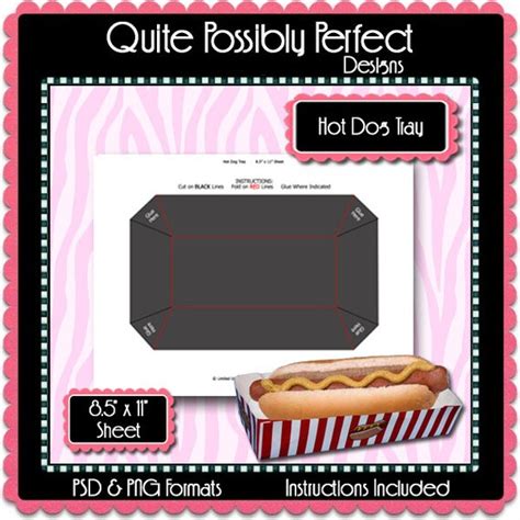 hot dog tray template instant  psd  png formats