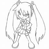 Miku Hatsune Coloring Pages Lineart Vocaloid Anime Drawings Chibi Clipart Cute Girls Deviantart Library Sad Popular Coloringhome sketch template