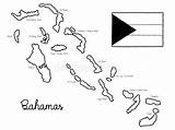 Bahamas Coloring Bandiera Disegnata Fumetto Paese Vettore Mappa Dell sketch template