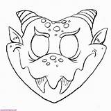 Coloring Halloween Mask Masks Scary Pages Monster Clipart Popular Library Coloringhome sketch template