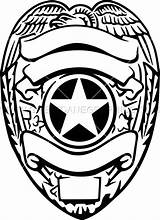 Badge Police Clipart Clip Drawing Officer Silver Line Shield Transparent Silhouette Thin Cricut Blue Coloring Bird Tattoo Printing Gold Outline sketch template