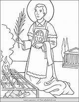 Lawrence Thecatholickid Saints Colouring sketch template