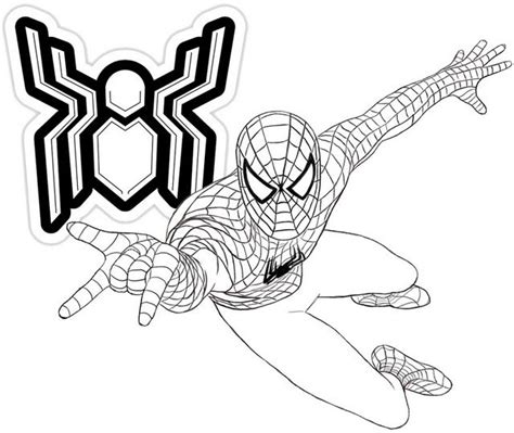 spider man   home coloring page colouring pics
