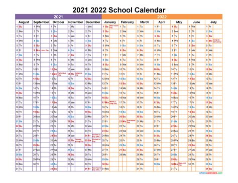 school calendar printable template noscl