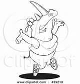 Jazzercise Rhino Outline Cartoon Toonaday Royalty Illustration Rf Clipart Clip sketch template