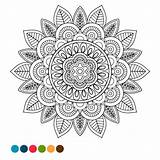 Mandala Antistress Circle Coloring Ornament Premium Vector sketch template