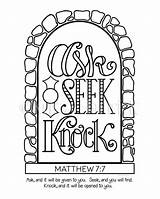 Coloring Knock Seek Ask Bible Pages Two Template 5x11 Sizes sketch template
