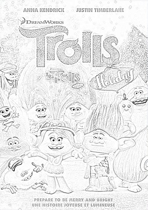 holiday site dreamworks trolls christmas coloring pages