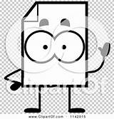 Waving Mascot Document Outlined Coloring Clipart Vector Cartoon Cory Thoman sketch template