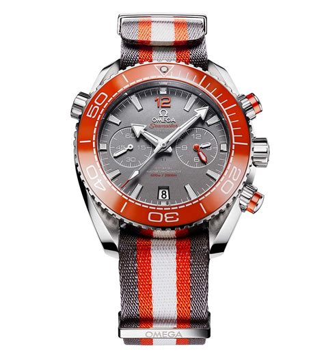 omega planet ocean  coaxial master chronometer chronograph orange bezel time