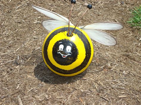 my bumble bee bowling ball bowling ball art bumble bee craft yard art