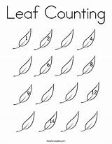 Leaf Coloring Counting Pages Leaves Worksheets Autumn Worksheet Spring Preschool Template Small Print Activities Large Colouring Mini Twistynoodle Fall Twisty sketch template