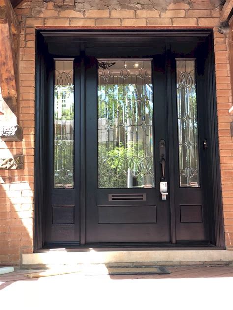 side light entry doors amberwood doors  entry doors single entry doors black exterior