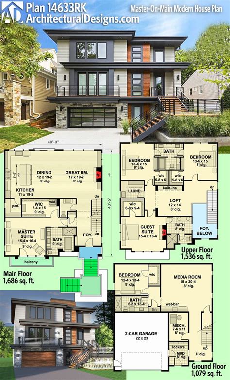 modern house plans images  pinterest