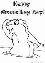 Coloring Groundhog Pages Printable Color Holiday Kids Sheets Season Sheet Happy Book Found sketch template